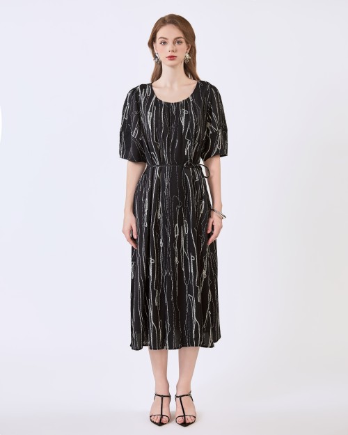 SIXDO6 G-Black Woven Loose Dress